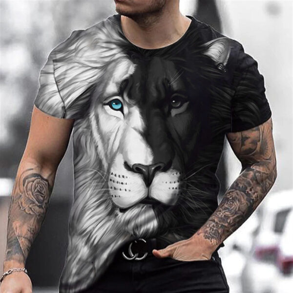 Animal Beast Lion 3D Printed Summer Men's T-shirt - Image 2