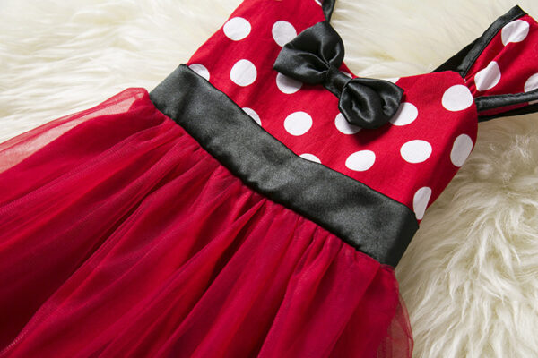 Sleeveless Vest Polka Dot Bow Princess Dress - Image 3