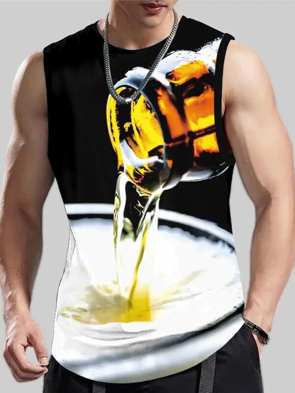 Men's Plus Size Sleeveless Vest 3D Retro Printed Fashion - Image 8