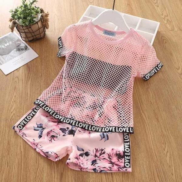 Summer Children Clothes Big Bow T-Shirt Shorts Clothing Set - Image 8