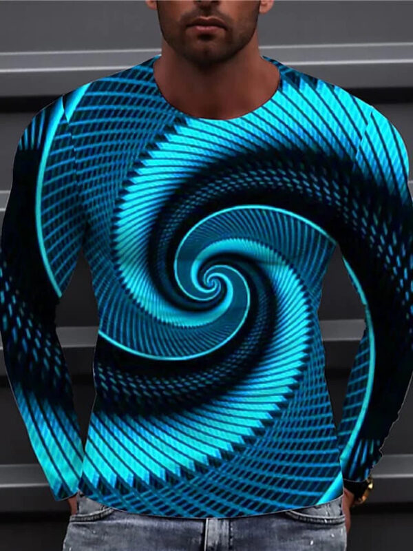 Trendy Hip-hop Gradient Swirl Retro T-shirt - Image 3